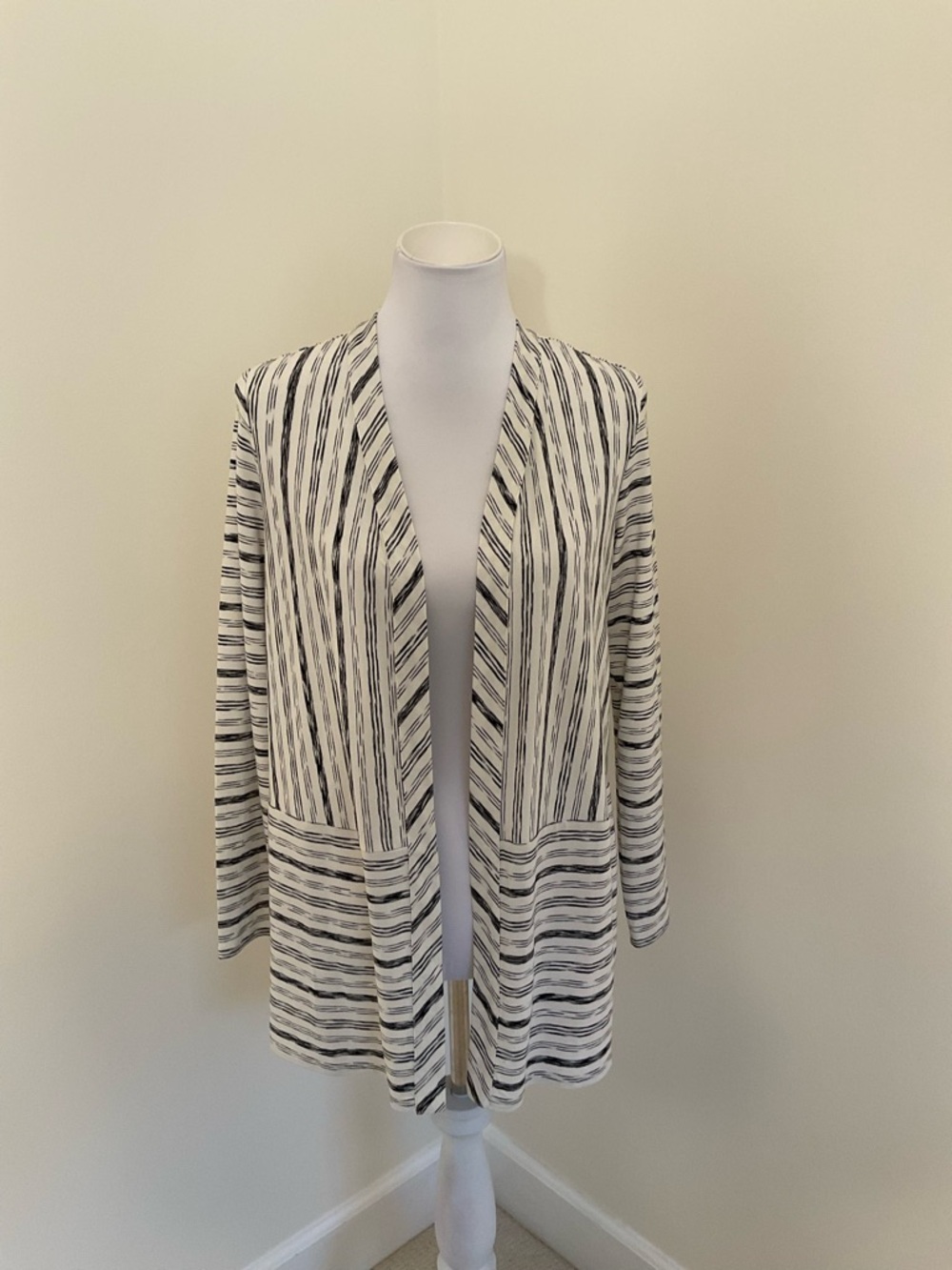 J. Jill Wearever Collection Striped Open-Front Cardigan Jacket